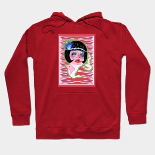 Psychedelic Art Deco Digital Portrait Hoodie